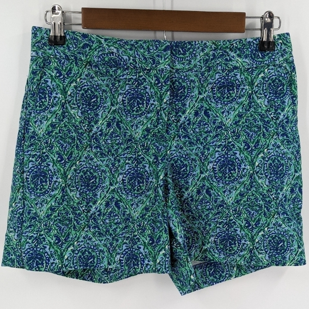 TALBOTS Flat Front Print Shorts